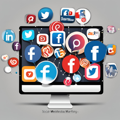 Illustration featuring various social media platform icons on a computer screen, highlighting Prime Virtual Solutions’ expertise in social media marketing for realtors and loan officers in Las Vegas, NV.